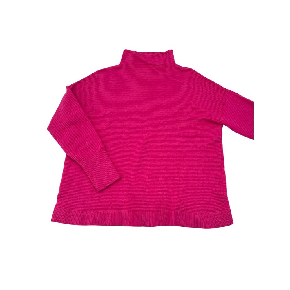 Chelsea & Theodore Women's Ribbed‎ Knit Mock Neck Sweater size Med Pink Viscose